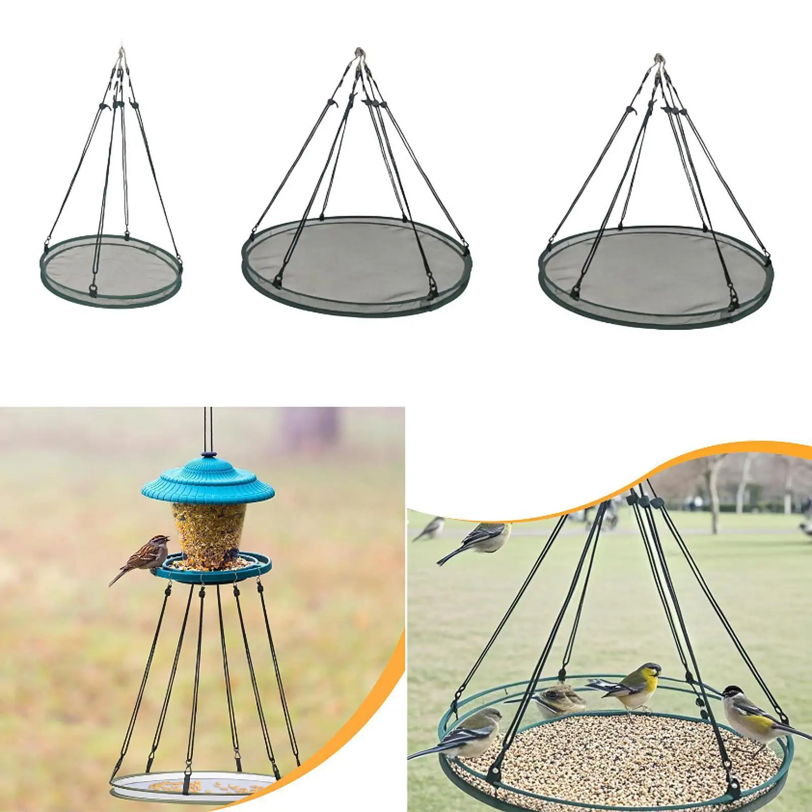 Bandeja receptora de cáscara de semillas de pájaro, accesorios de jardín para el hogar, patio trasero al aire libre - imagen 3