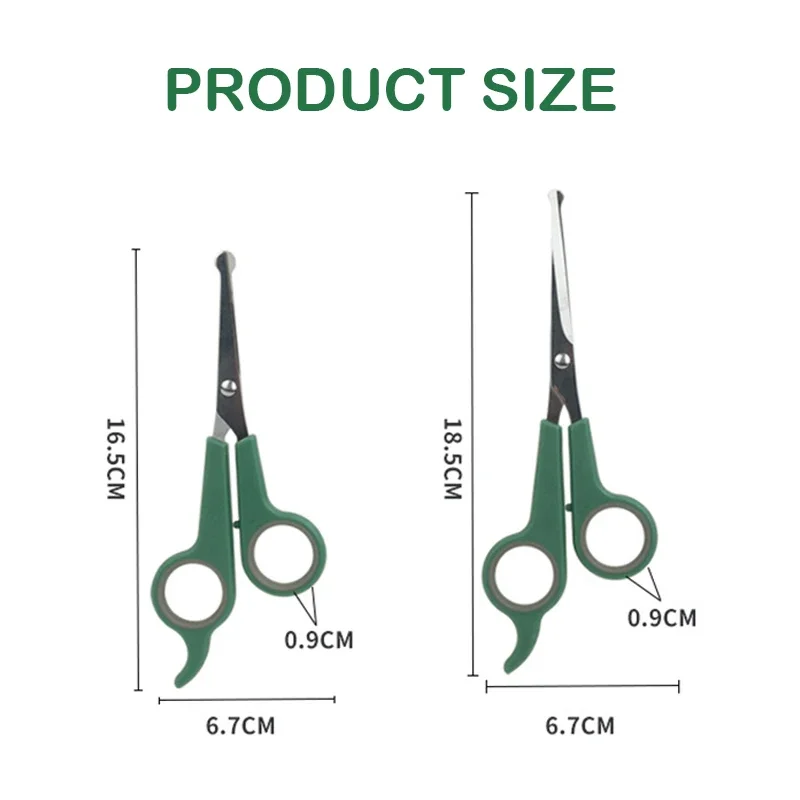 Tijeras de pelo para mascotas, acero inoxidable, corte de pies de animales, recorte de pelo de oreja, puntas redondeadas de seguridad - imagen 4