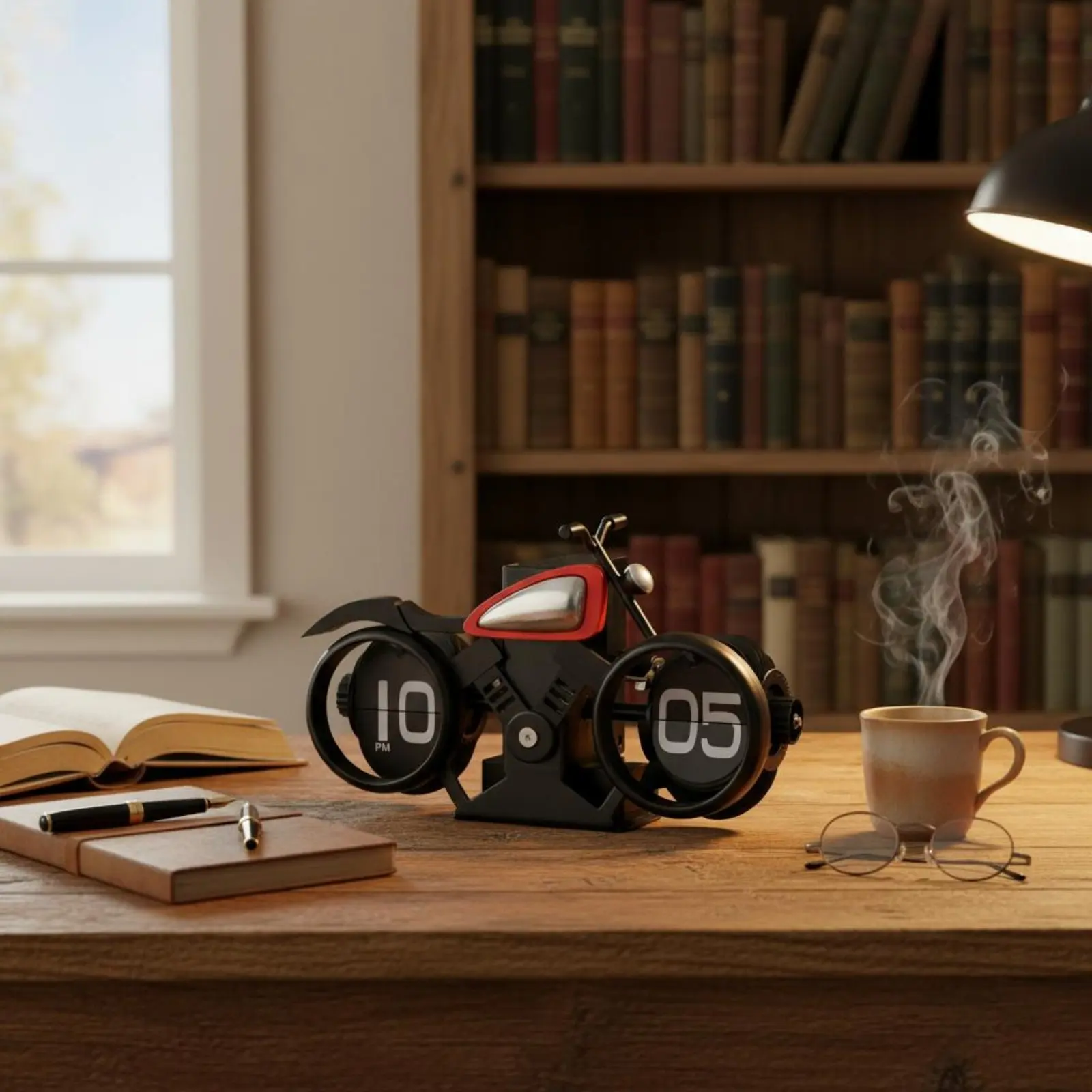 Reloj Mecánico Retro para Motocicleta – Abatible, Silencioso y Decorativo