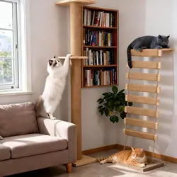 Escalera de sisal para gatos – madera maciza resistente hamaca juego
