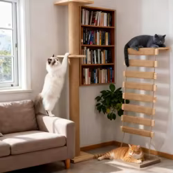 Escalera de sisal para gatos – madera maciza resistente hamaca juego