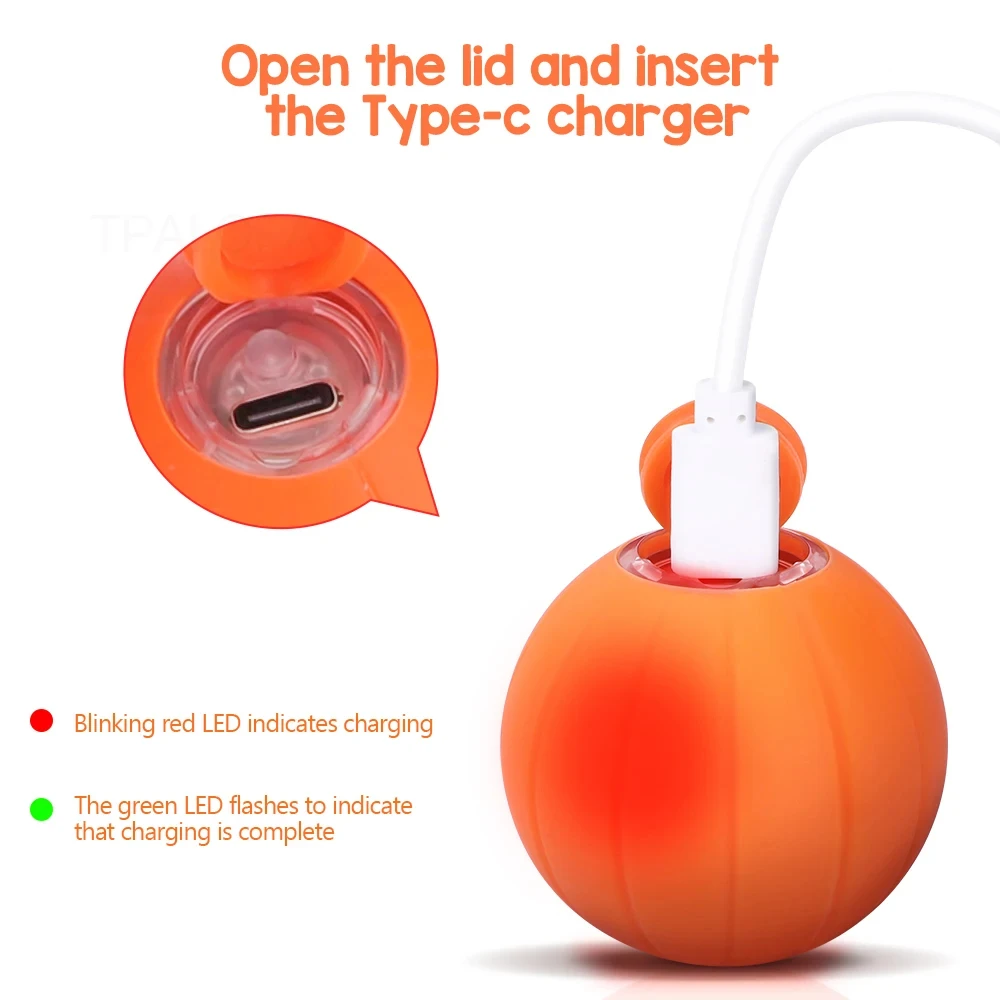 Juguetes de pelota rodante para gatos inteligentes, juguetes recargables para gatos, pelota de movimiento, juguetes para gatitos, juguetes interactivos para interiores - imagen 4