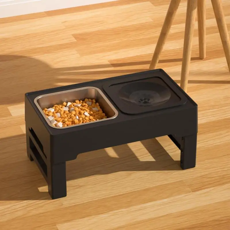 Cuenco ajustable para perros, comedero para perros, cuencos elevados a prueba de suciedad con 2 tazones de comida, doble comedor, plato de comida de acero - imagen 2