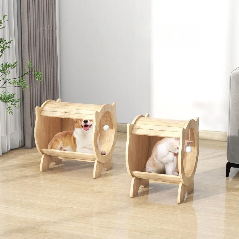 Rascador de Sisal de madera maciza para gatos, estructura de juego para gatos, cama para mascotas, camas y muebles, túnel para gatos, productos para mascotas - imagen 2