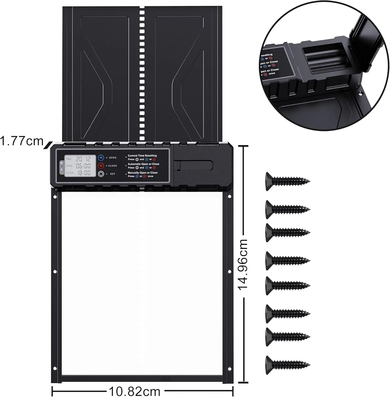 Puerta automática solar para gallinero con sensor de luz y temporizador - imagen 2