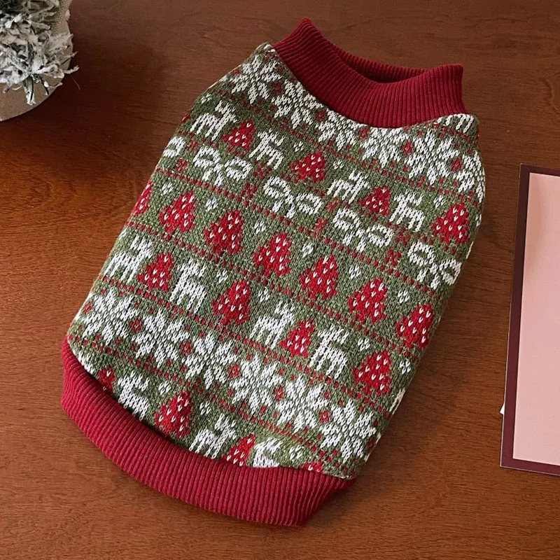 Jersey cálido para perros, suéter de invierno, ropa de punto navideña, ropa de manga corta para mascotas para perros pequeños, ropa tejida para cachorros Chiwawa - imagen 4
