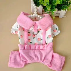 Pijama rosa para perros pequeños y medianos con cuello redondo