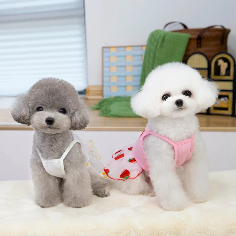 Lindo vestido para perros pequeños, gato, cachorro fino, falda de princesa, ropa para perros, Chihuahua, Yorkshire, suministros para mascotas - imagen 4