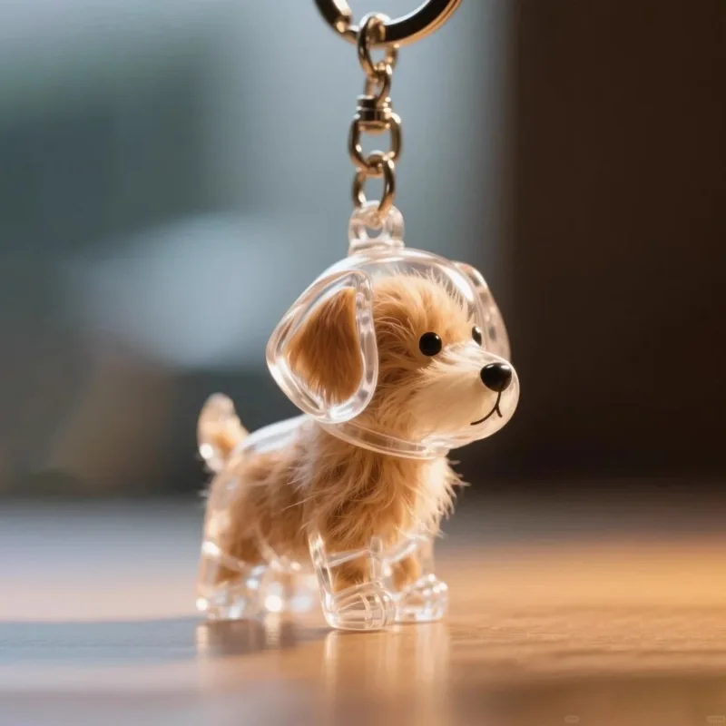 Lindo perro almacenamiento de pelo colgantes llaveros bolsa encantos cápsula colecciones conmemorativas dibujos animados creativos accesorios para el cabello de perro mascota - imagen 2