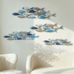 Escultura Pez Madera para Pared – Decoración Artesanal Moderna