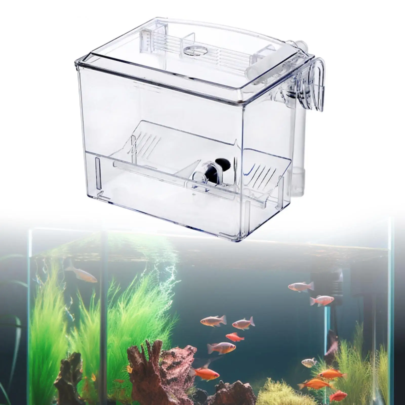Fish Breeding Box Separation Box Easy to Install Acrylic Versatile Hanging Hatching Box Breeding Hatchery House for Aquarium