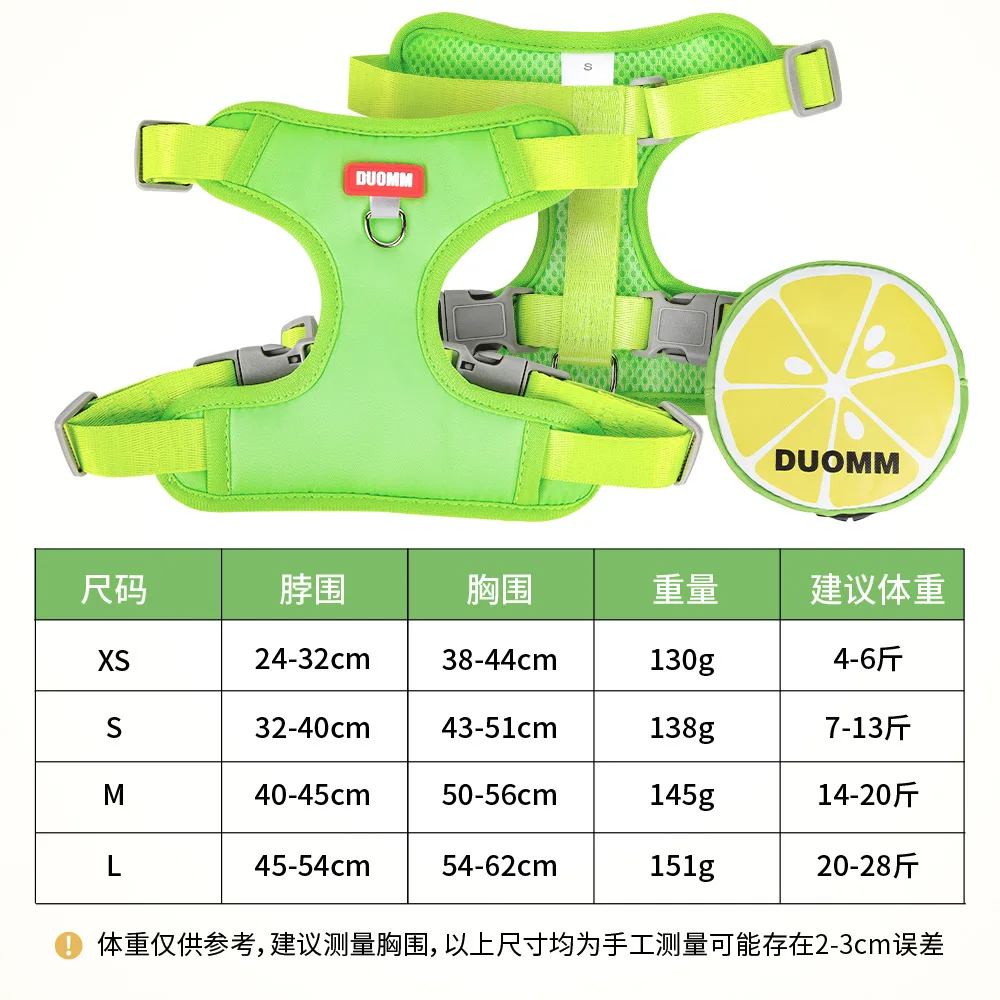 Mochila para mascotas con diseño de frutas, correa para caminar para perros y cachorros pequeños, suministros para mascotas