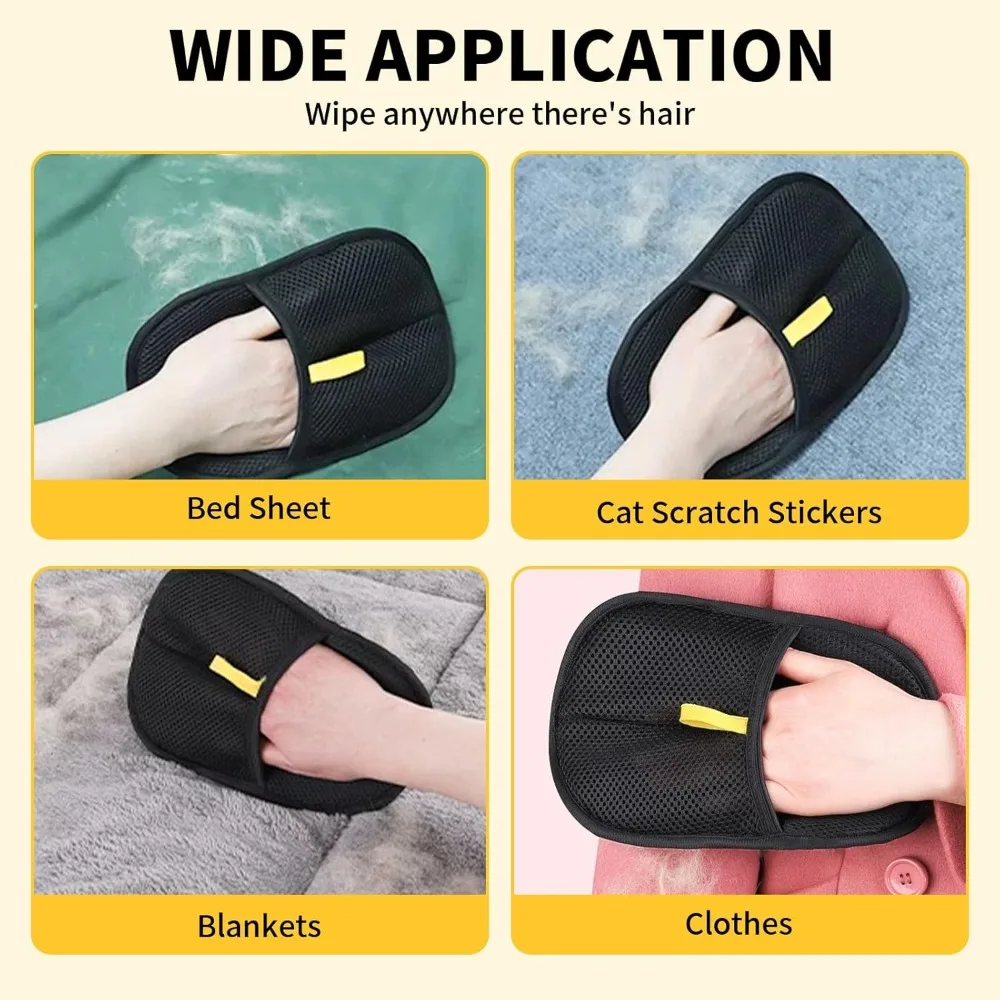 Guantes de eliminación de mascotas, removedor de pelo electrostático reutilizable para perros y gatos, herramienta de aseo, guantes de depilación electrostáticos bidireccionales - imagen 4