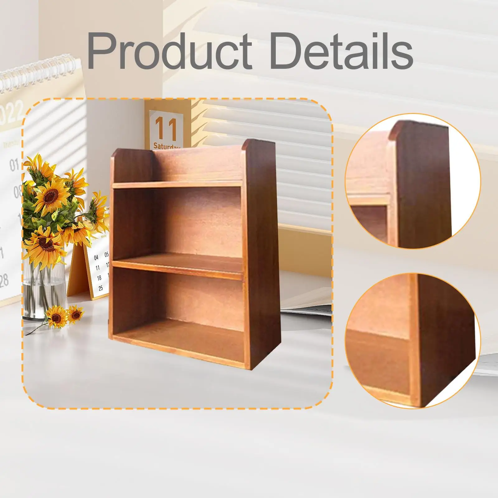 Estante de almacenamiento de escritorio, soporte colgante de pared, estante de exhibición, estante de almacenamiento, organizador de artículos diversos para encimera, utensilios de cocina, condimentos - imagen 5