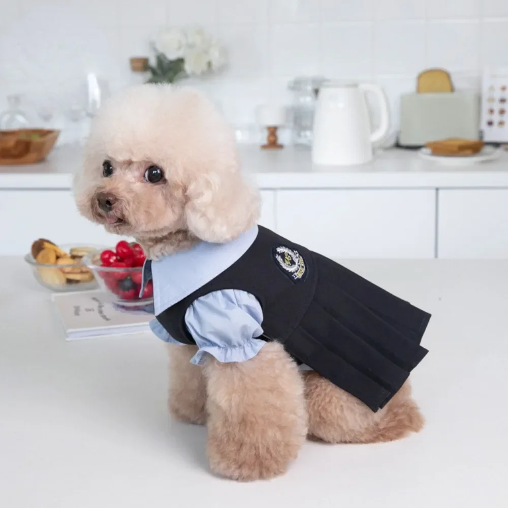 Falda de uniforme escolar para perros, camisa plisada para mascotas, ropa para gatos y perros, ropa para mascotas, ropa de peluche, Otoño e Invierno - imagen 3