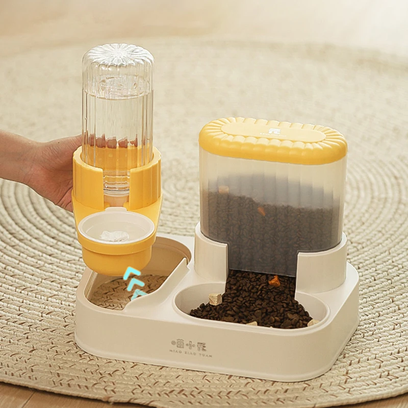 HOOPET-cuenco para gatos, cuenco doble para comida, alimentador de agua automático, cuenco para beber todo en uno para perros y gatos, comida para gatos, cuenco para perros, suministros para mascotas - imagen 2