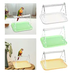 Percha de mesa para pájaros, poste de Metal texturizado, soporte de entrenamiento para pájaros, percha molida con bandeja colgante para pájaros pequeños y medianos, Cacatua Lovebird