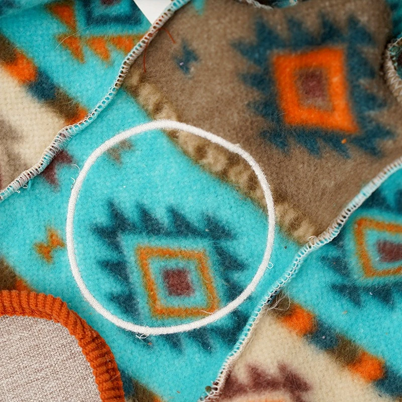 Ropa de invierno con estampado étnico para perros pequeños y medianos, cuatro mallas protectoras para gatos de Año Nuevo, conjunto de terciopelo para Bulldog Francés - imagen 5