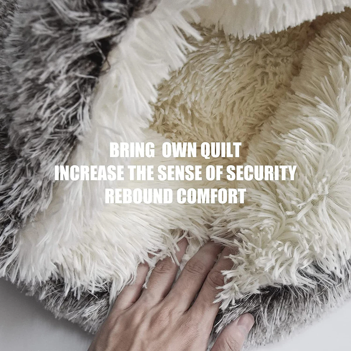 Cama para mascotas de felpa suave 2 en 1 con cubierta, cama redonda para gatos, colchón para mascotas, nido para dormir cálido para perros y gatos, cueva para perros pequeños - imagen 5