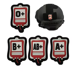 Parche PVC con tipo de sangre para perros y gatos - insignia táctica