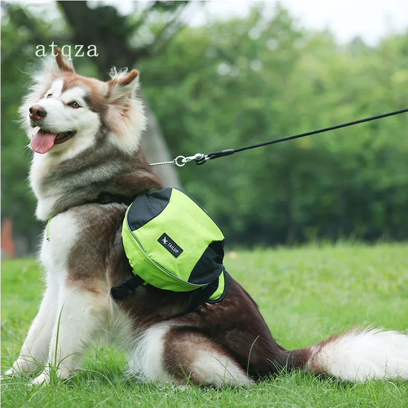 Mochila de tela Oxford para exteriores para perros, bolsa de aperitivos doble, bolsa de entrenamiento para perros, bolsa de sillín reflectante impermeable, bolsa táctica para perros medianos y grandes - imagen 2