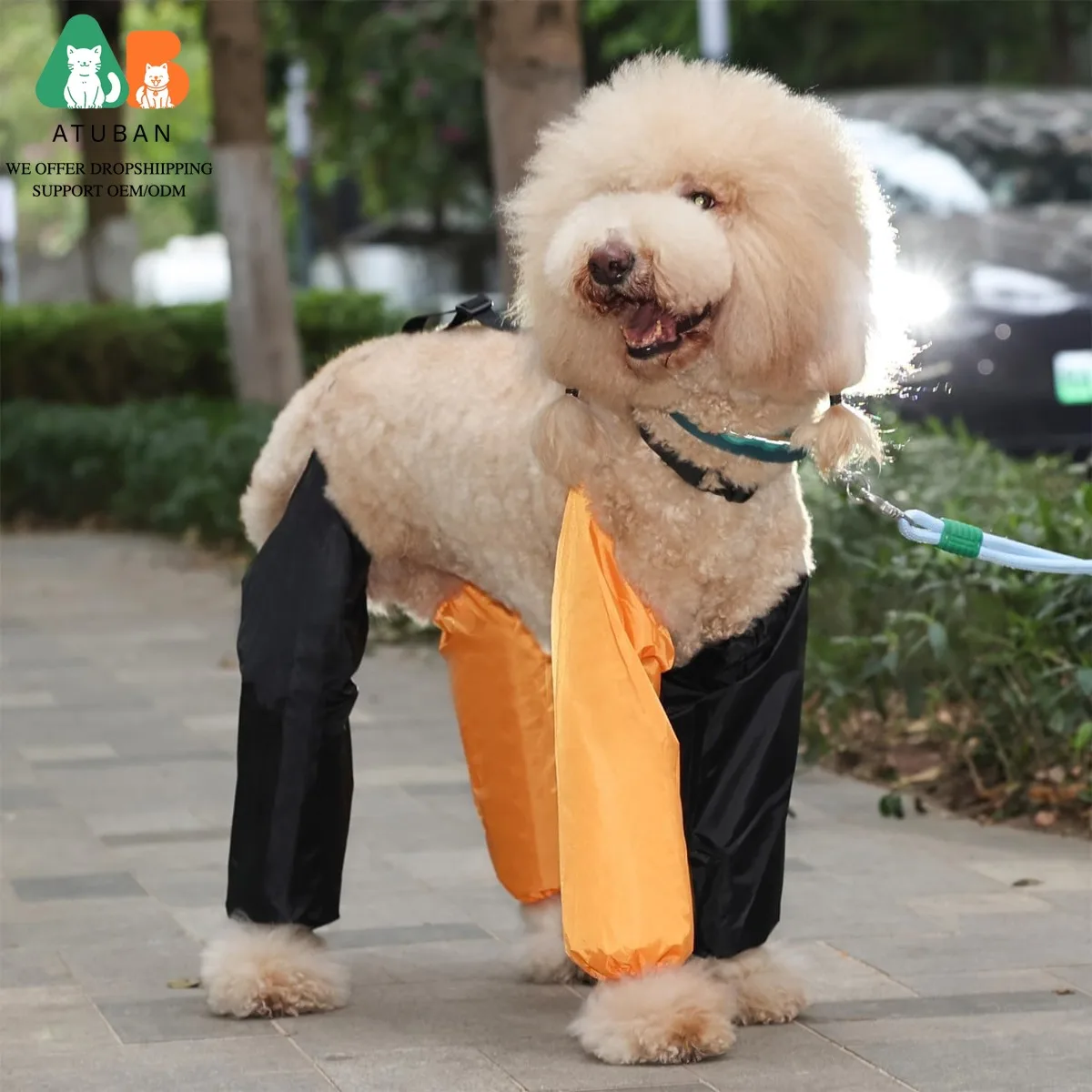 ATUBAN Mangas para Perros Fundas Impermeables para Pernas con Tirantes, para Nieve, Lluvia, Caminar al Aire Libre, Polainas Lavables con Tirantes para Perros - imagen 5