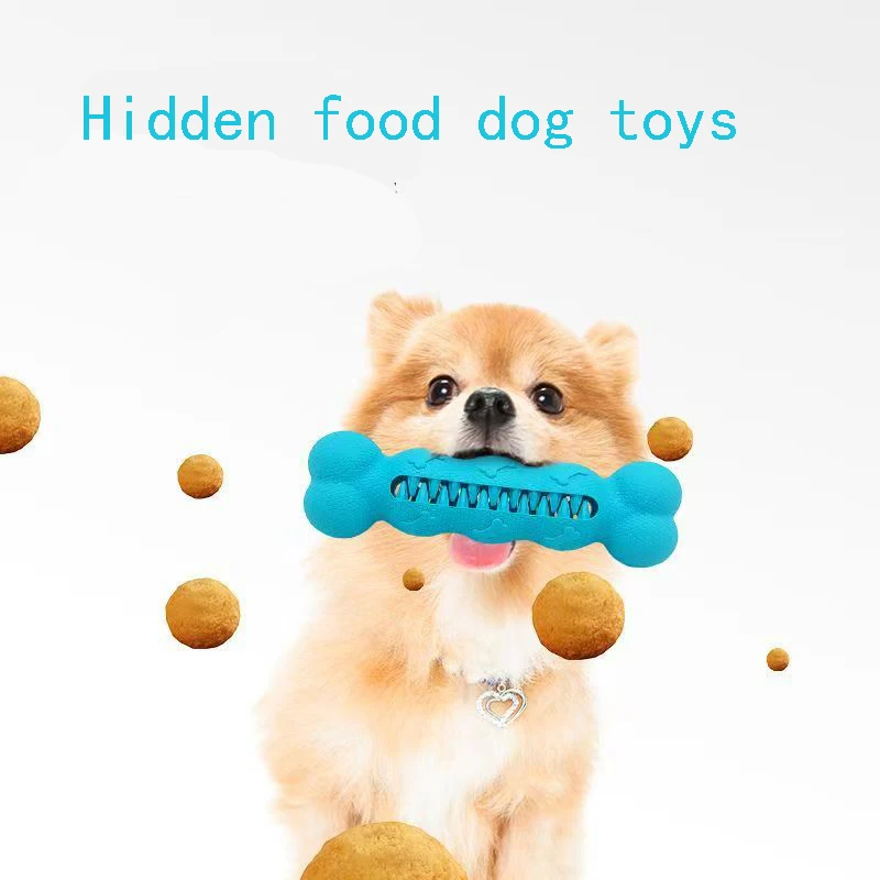 Juguete para perros, rompecabezas de comida oculto de goma, juguete para moler la limpieza de dientes, adecuado para perros grandes, medianos y pequeños - imagen 4