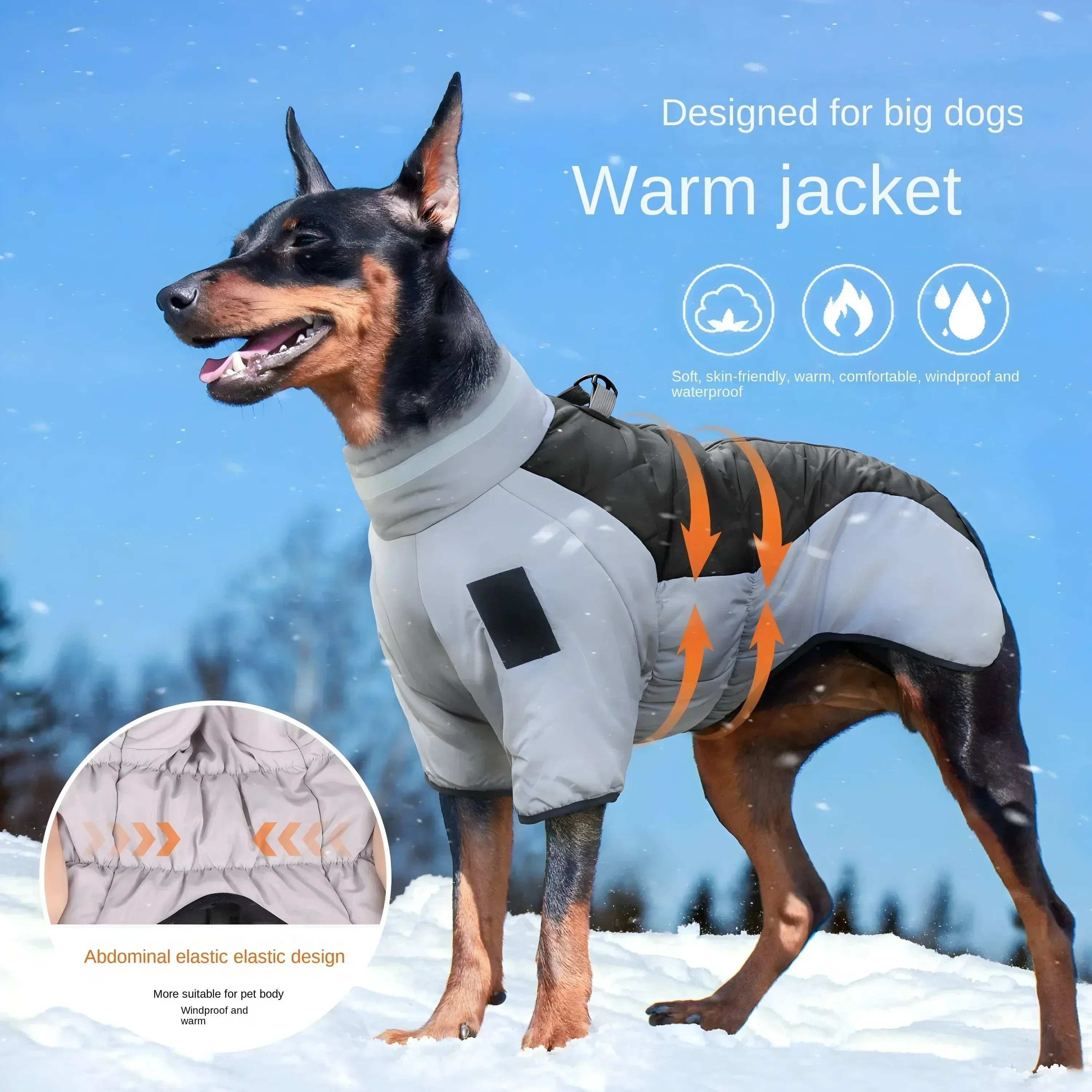Ropa cálida reflectante para mascotas, chaquetas para perros grandes, ropa para exteriores, Otoño e Invierno