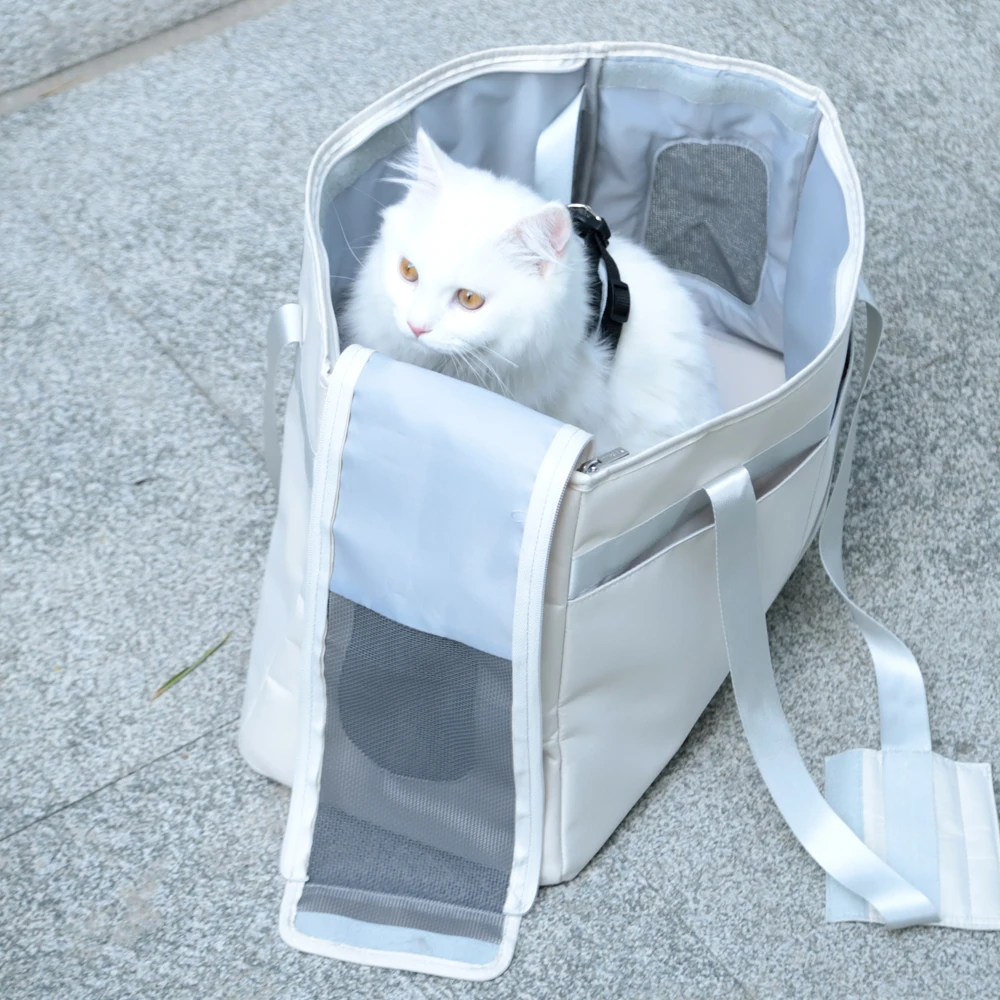 HOOPET-bolsa escolar portátil para gatos, mochila de gran capacidad, cápsula espacial, suministros de viaje para mascotas, verano, invierno - imagen 4