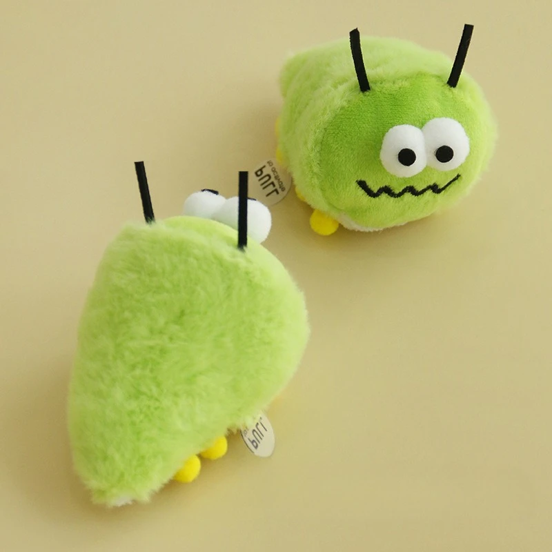 Juguete de peluche para gato, hierba gatera interactiva, insecto verde, lindo gatito, juguete para masticar, chirrido, resistencia a mordeduras, accesorios de juguete para gato - imagen 4