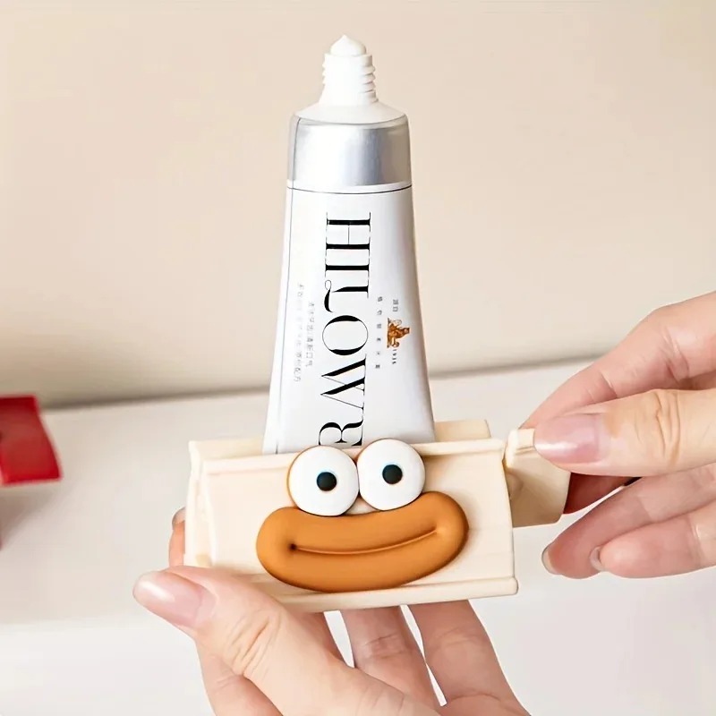 1 unidad/3 unidades exprimidor de pasta de dientes manual simple con boca de salchicha bonita y divertida - imagen 5