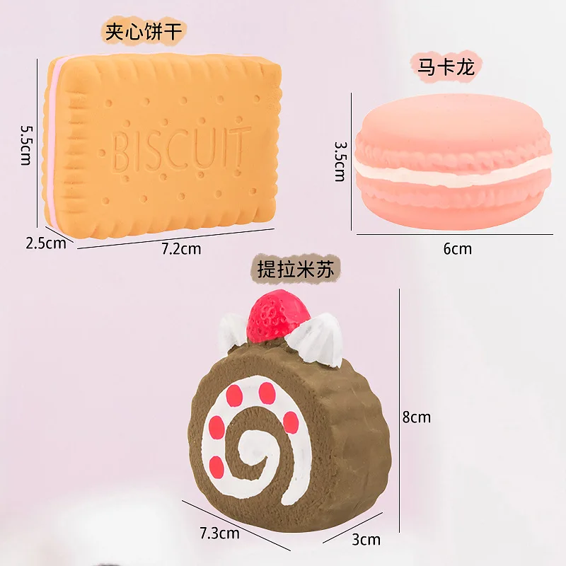Juguete látex galleta macaron para perro resistente a mordeduras vocal - imagen 2