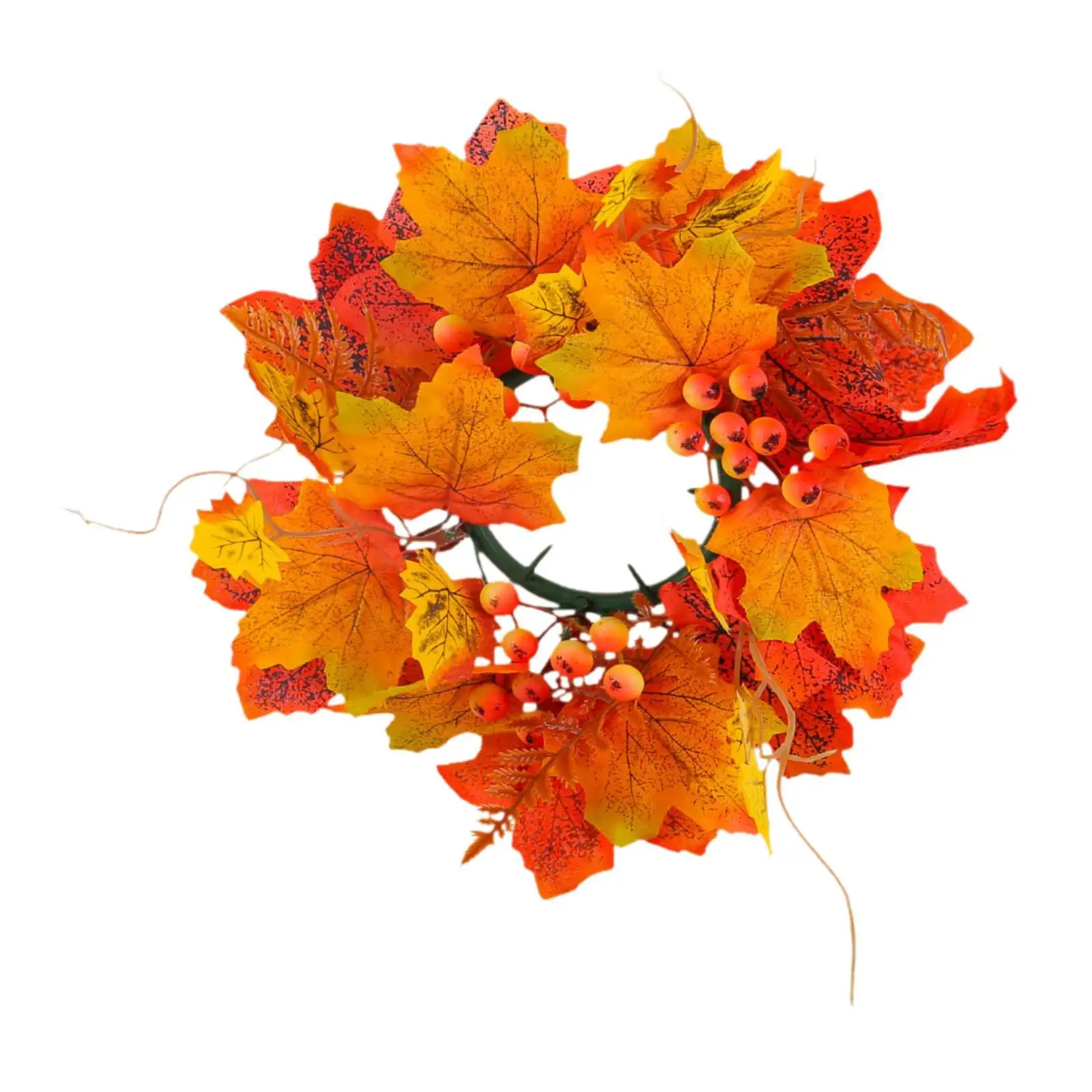 Halloween Candle Ring Wreath Small Autumn Wreath Fall Candle Rings Wreath for Halloween Tabletop Centerpieces Wedding Decor