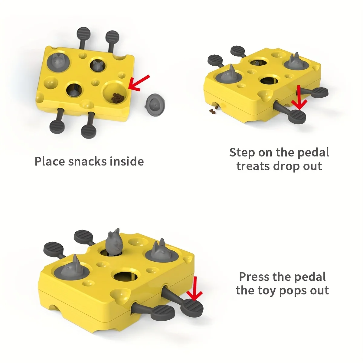 Juguete interactivo para gatos con objetivos de ratones y orificios dispensadores de golosinas, juguete rompecabezas de alimentación lenta para estimulación mental, juguete rompecabezas para gatos - imagen 4
