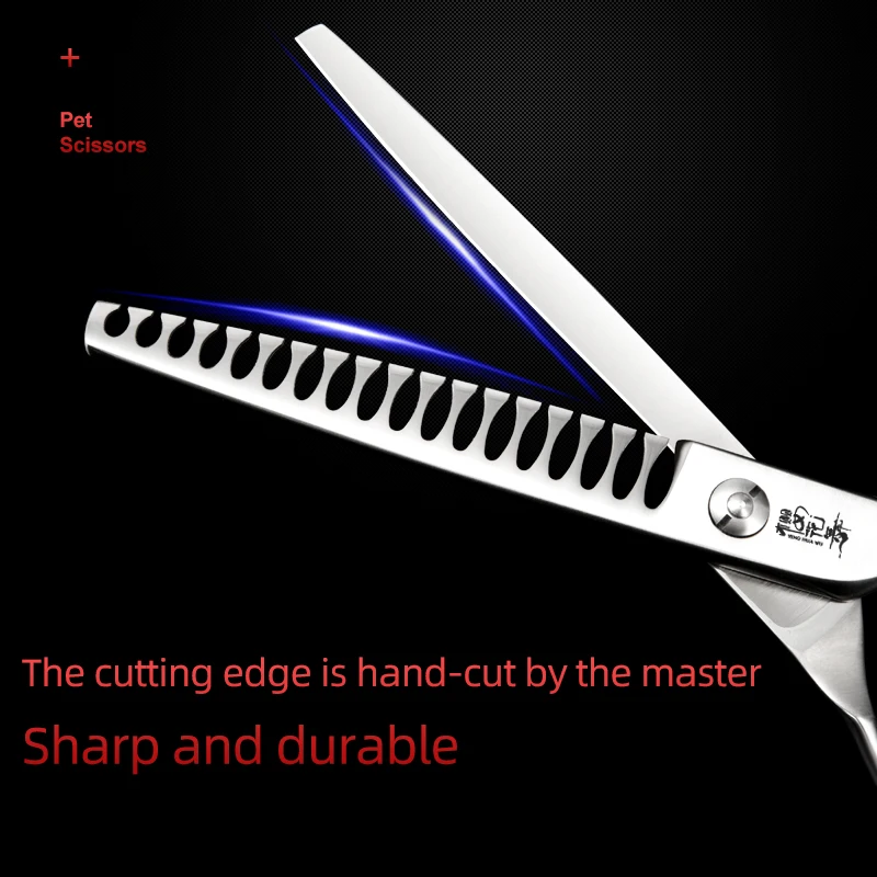 Diente de acero 440C de alta calidad de 7 pulgadas de espina de pescado adelgazante de belleza para mascotas - imagen 3