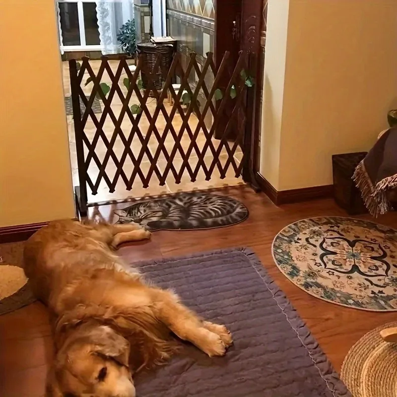 Barrera retráctil de madera para escaleras seguras - perros y gatos - imagen 4