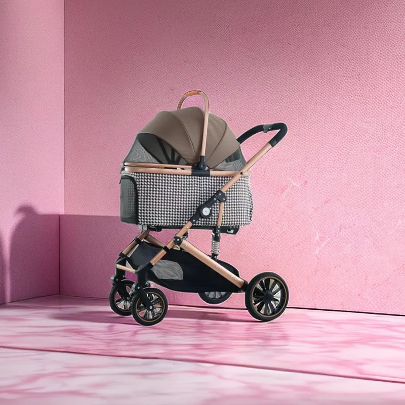 Carrito plegable para perros grandes, amortiguación y cesta separada - imagen 4