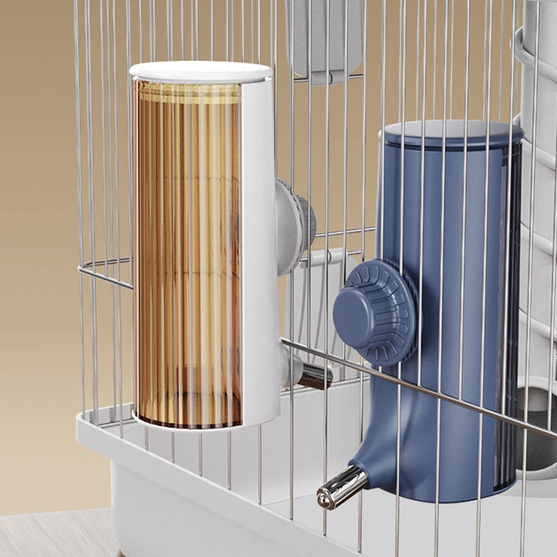 Botella de agua de plástico para mascotas, bebedero automático para mascotas, jaula colgante, dispensador, alimentador, gato, perro, ardilla, conejo, bebedero, fuente de tubería - imagen 3