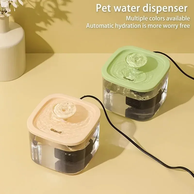 Comedero de agua transparente para mascotas, dispensador de agua automático, mini fuente, enchufe chino, silencioso, 1000ml - imagen 2