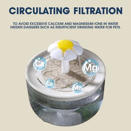 Fuente de agua para mascotas, filtro automático, bebedero eléctrico silencioso USB para gatos, bebedero de filtring de recircular de 1200mL para gatos, dispensador de agua - imagen 5