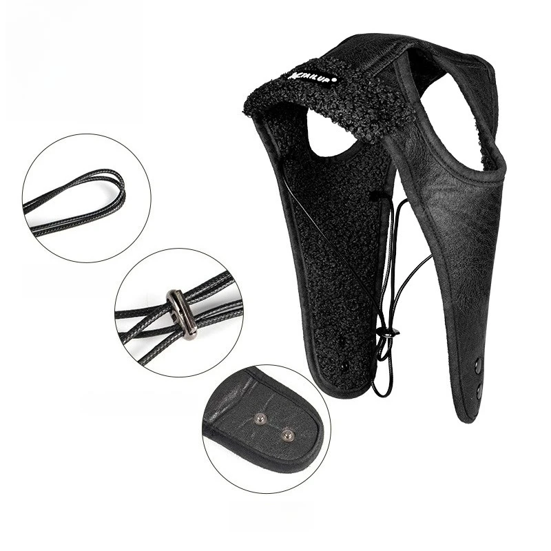 Gorro de aviador para perros, gorra de piloto de invierno de cuero y cachemira para perros, disfraz de cosplay divertido a prueba de viento para regalos de Navidad - imagen 3