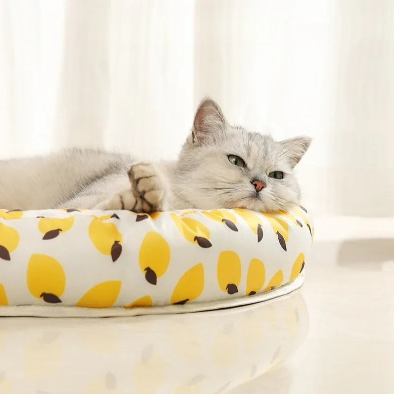 Esteras refrescantes tejidas de mimbre para gatos, almohadilla para dormir transpirable de verano, suministros de disipación de calor para cachorros y gatitos, estera de cama suave para perros - imagen 4