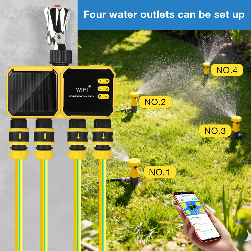 Sistema de riego automático WiFi solar para jardín y flores - imagen 3