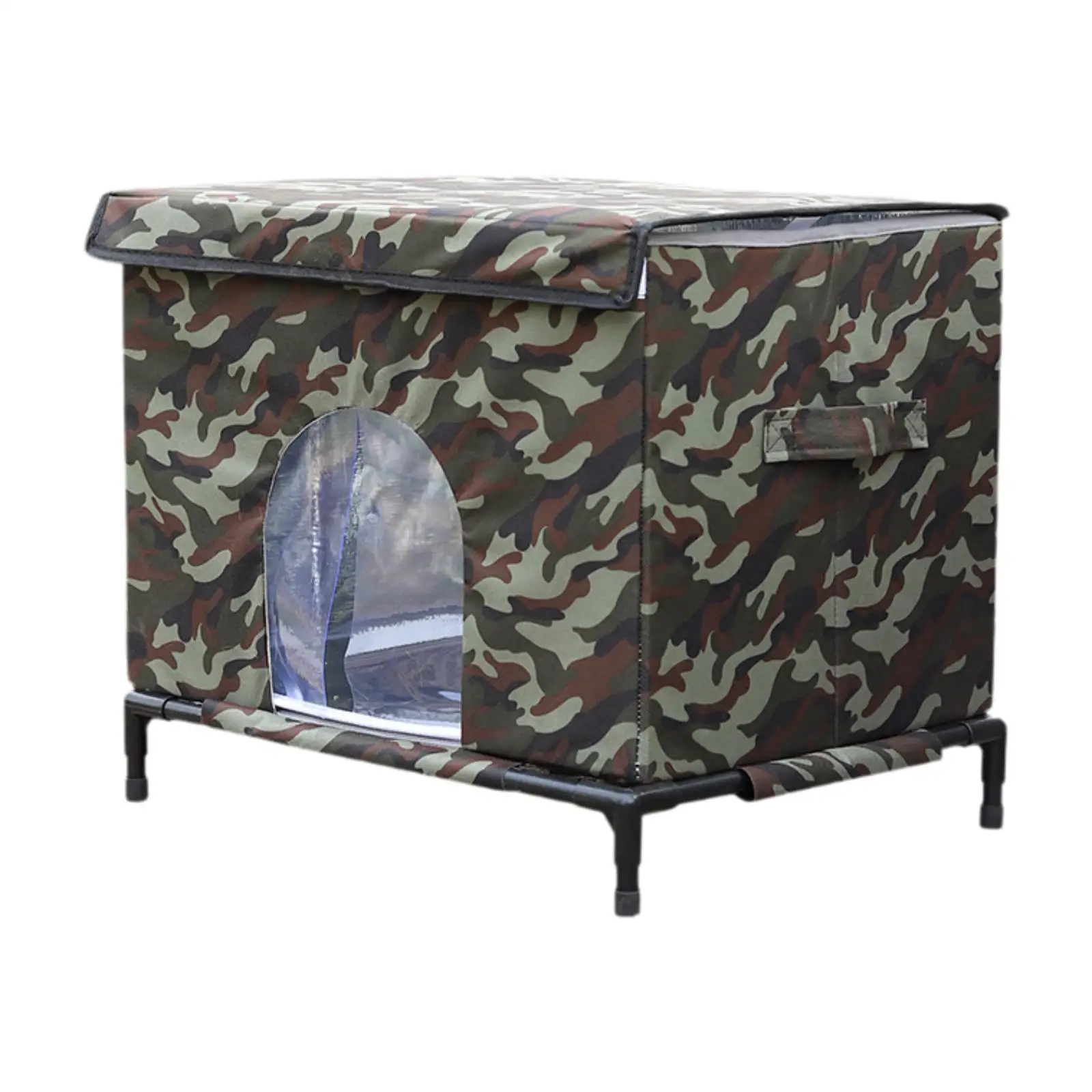 Outdoor Cat House Elevated Feet with Handle for Winter,Cat Bed Cave Waterproof Versatile Gifts Cube Cat Shelter for Barn