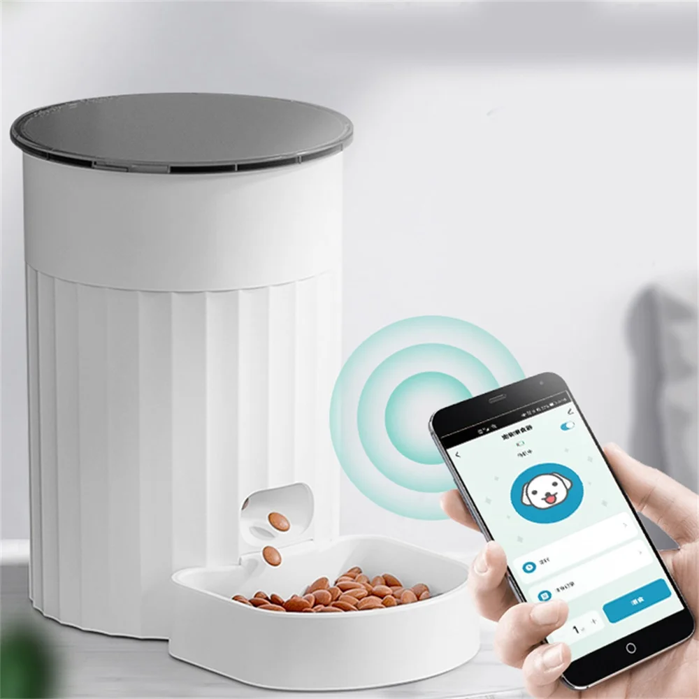 Alimentador automático inteligente para mascotas, dispensador de comida seca con Control Wifi o botón, tazón con temporizador, suministros de alimentación para perros y gatos, 3L - imagen 2