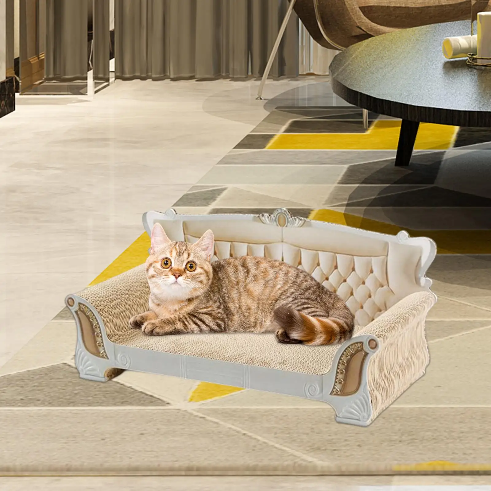 Cat Scratcher Pad Nest Bed Wear Resistant Cardboard Corrugated Cat Scratcher board for Indoor Cats