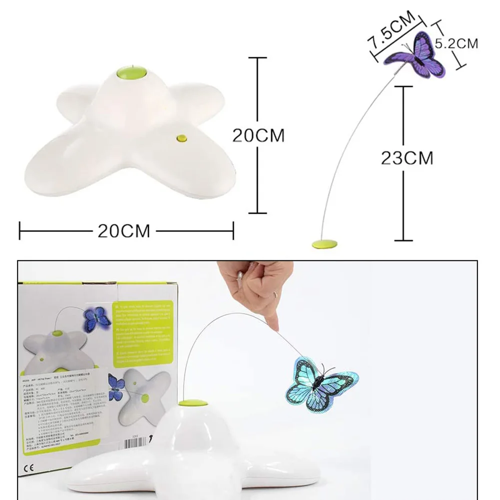 Juguete automático para gatos mariposa giratoria activado por movimiento - imagen 3