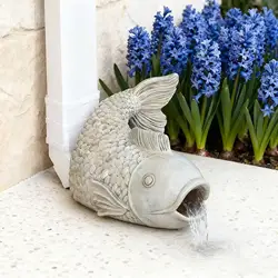 Estatua pez desviador agua lluvia jardín y patio – Extensor bajante