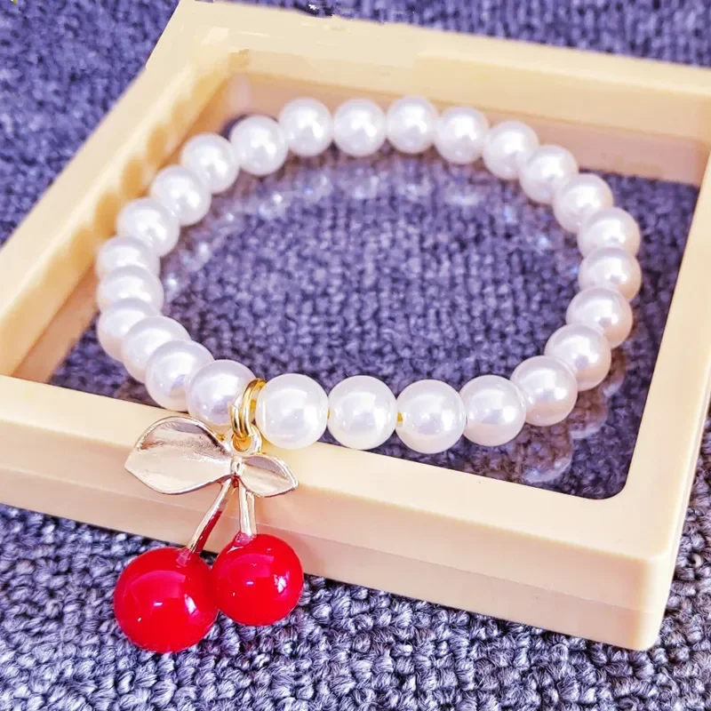 Collares para mascotas, collares de perlas para perros y gatos, joyería con lazo, cereza, fresas, Collar para perros, accesorio de aseo para mascotas - imagen 2