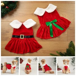 Vestidos navideños para perros pequeños, ropa de invierno, falda cálida, Cosplay de Navidad, vestido para perros y gatos, vestido elegante de princesa para cachorros
